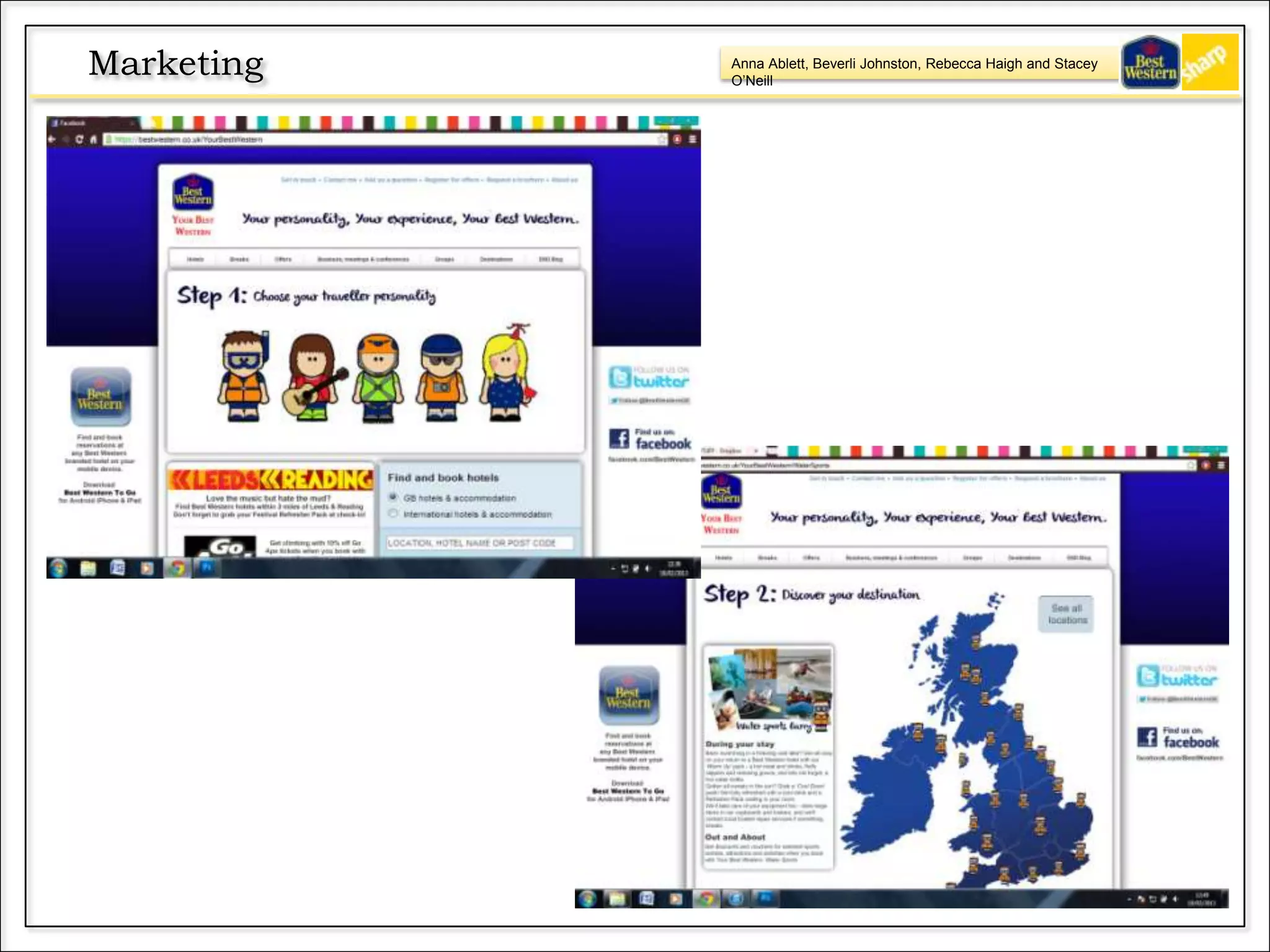 Anna Ablett, Beverli Johnston, Rebecca Haigh and Stacey
O’Neill
Marketing
 