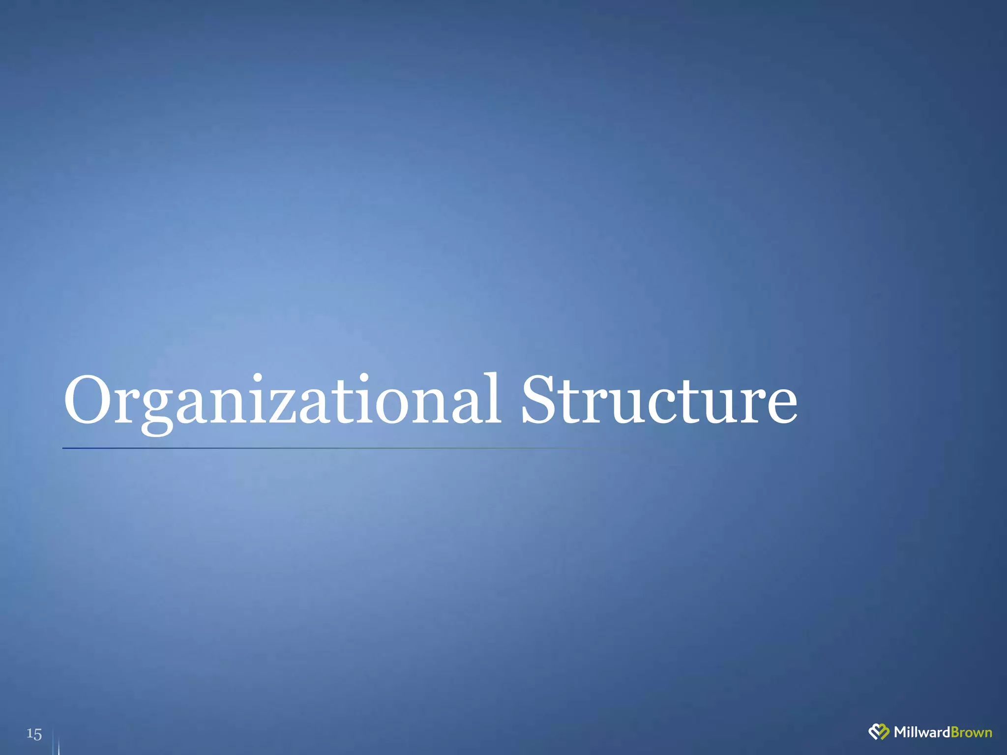 Organizational Structure
15
 