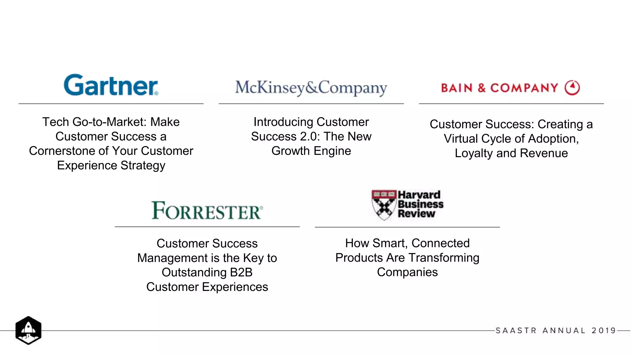 Tech Go-to-Market: Make
Customer Success a
Cornerstone of Your Customer
Experience Strategy
Customer Success
Management is the Key to
Outstanding B2B
Customer Experiences
Introducing Customer
Success 2.0: The New
Growth Engine
How Smart, Connected
Products Are Transforming
Companies
Customer Success: Creating a
Virtual Cycle of Adoption,
Loyalty and Revenue
 