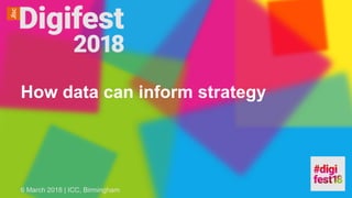 How data can inform strategy
6 March 2018 | ICC, Birmingham
 