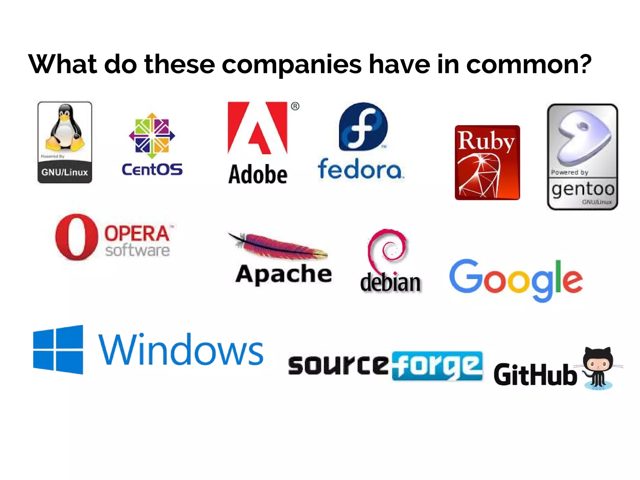What do these companies have in common?
 