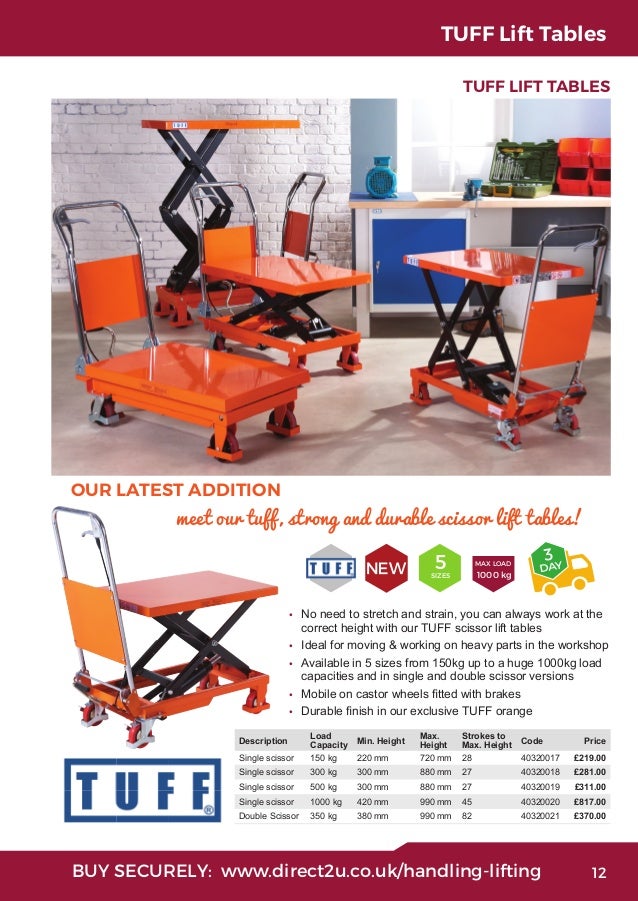 TUFF 150kg Single Scissor Lift Table