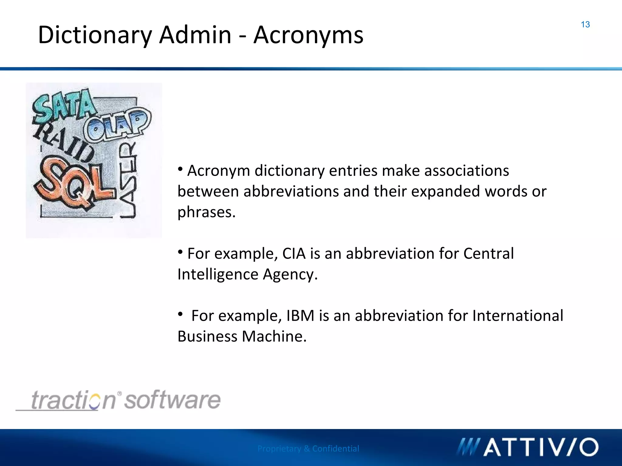 Attivio - What's New in AIE 2 and Dictionary Management