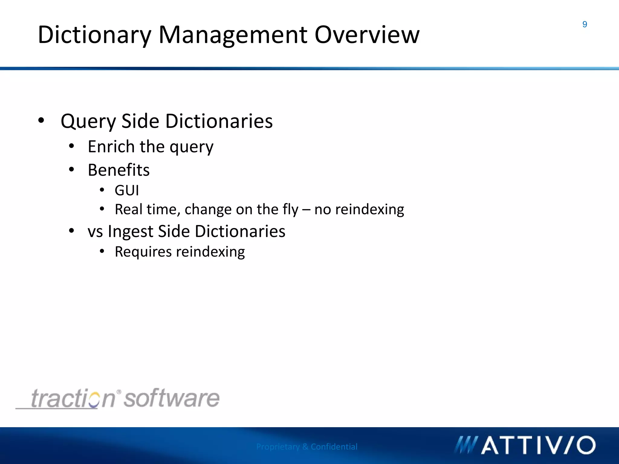 Attivio - What's New in AIE 2 and Dictionary Management