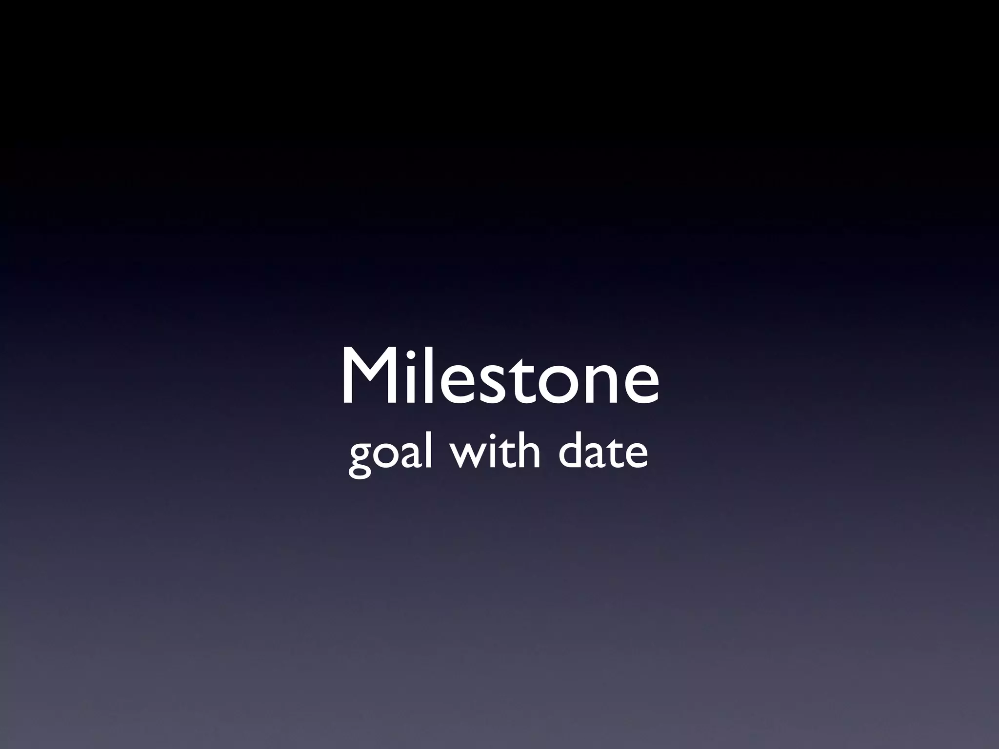 Milestone goal with date 