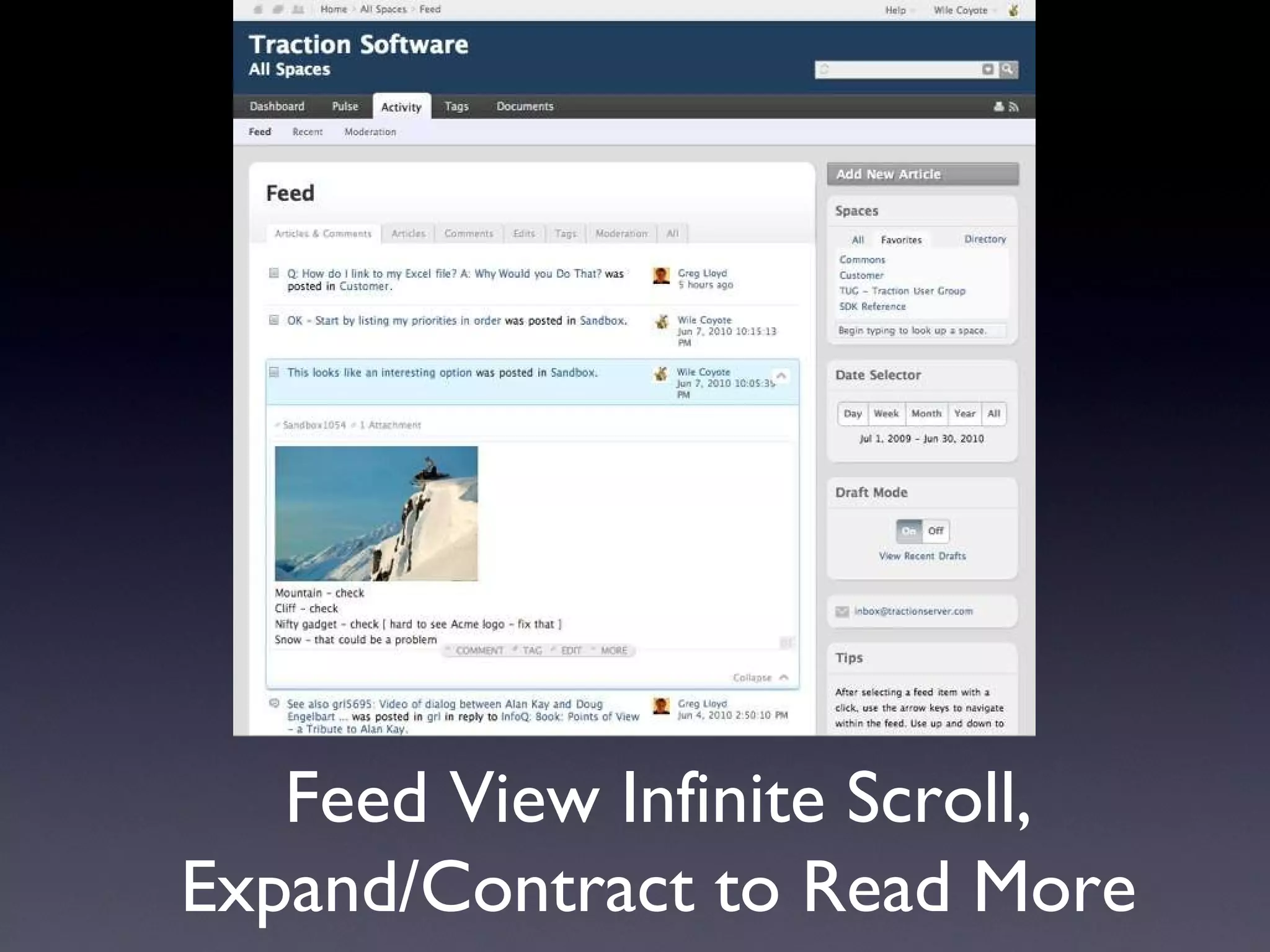 Feed View Infinite Scroll, Expand/Contract to Read More 