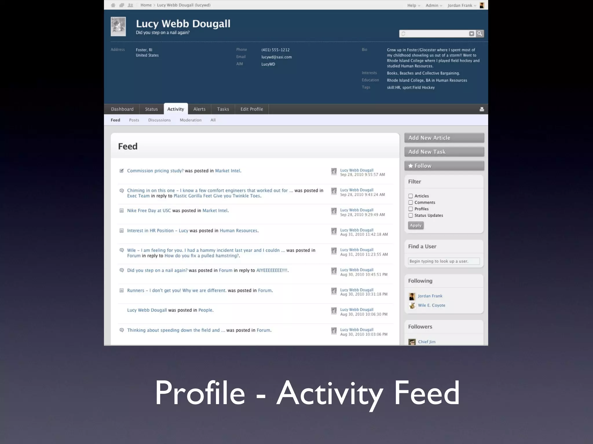 Profile - Activity Feed 