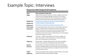 Example Topic: Interviews
 