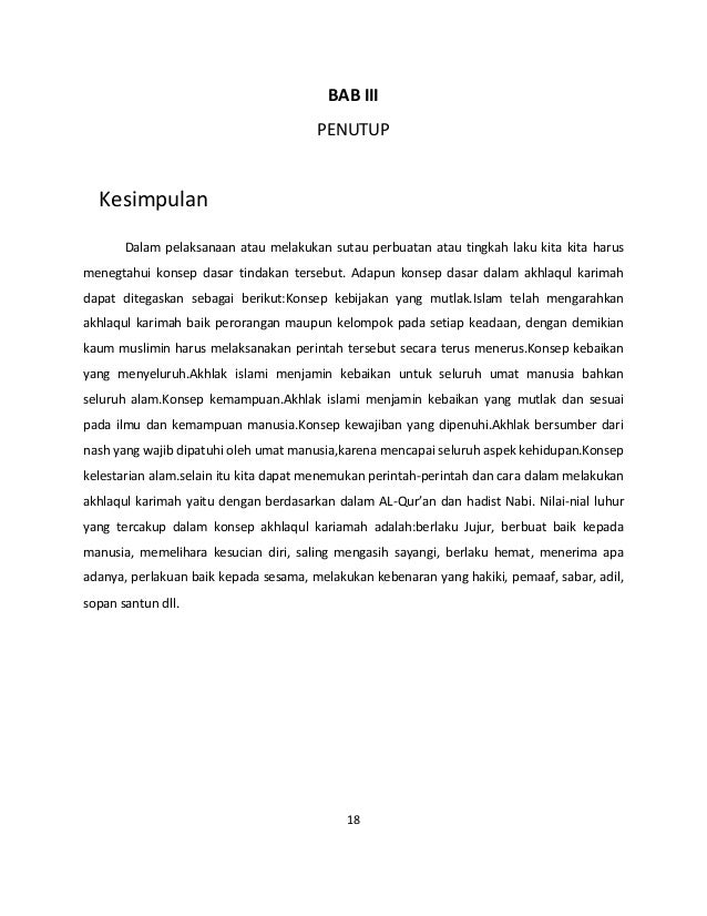 Makalah Akhlakul Karimah