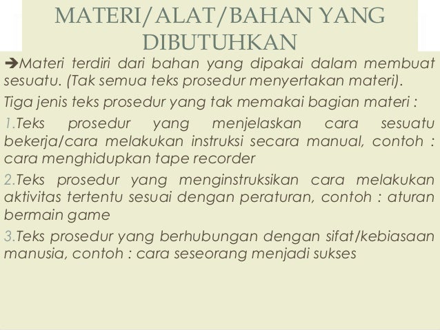 Teks procedure Bahasa Indonesia