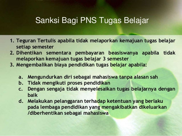 Tugas dan Izin Belajar Bagi PNS