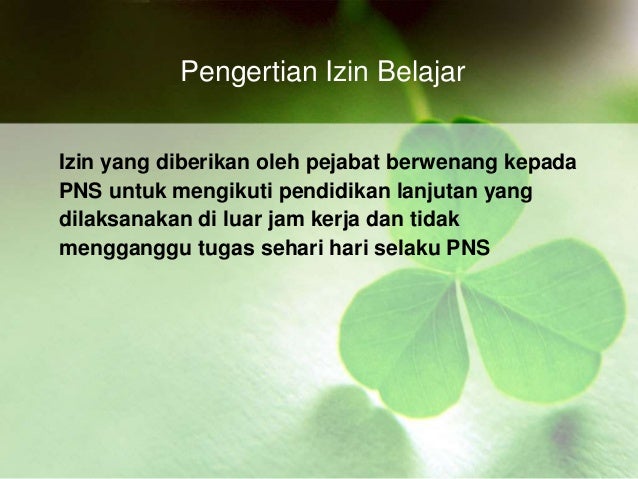 Tugas dan Izin Belajar Bagi PNS