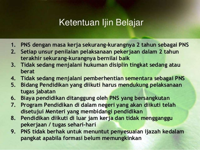 Tugas dan Izin Belajar Bagi PNS