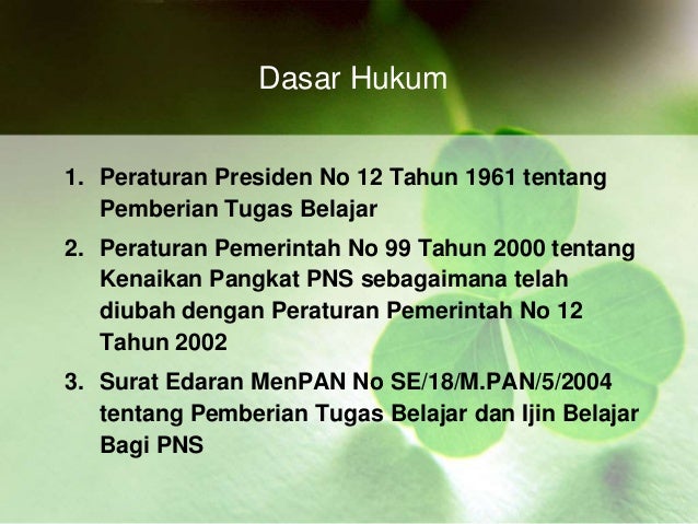 Tugas dan Izin Belajar Bagi PNS