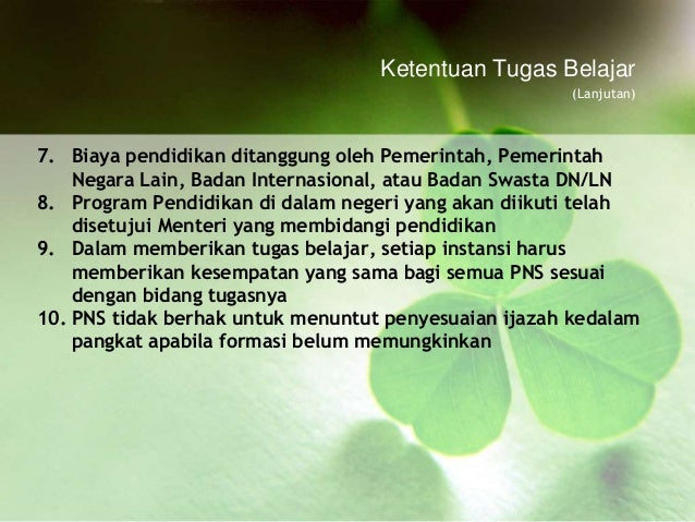 Tugas dan Izin Belajar Bagi PNS