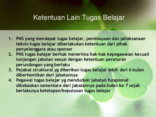 Tugas dan Izin Belajar Bagi PNS