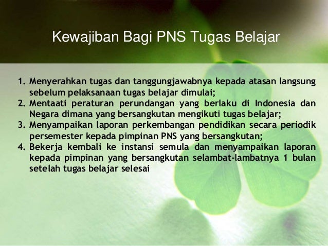 Tugas dan Izin Belajar Bagi PNS