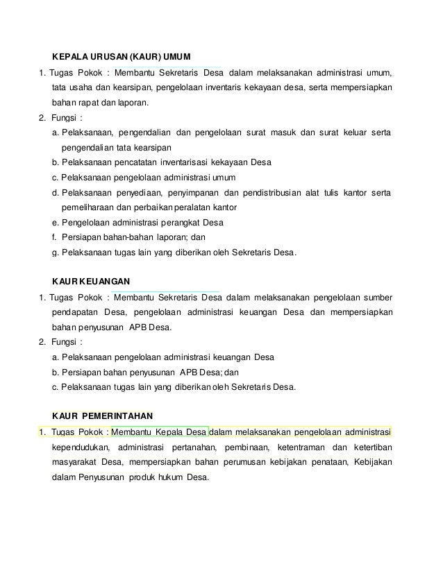 Tugas pokokdanfungsipemerintahdesa