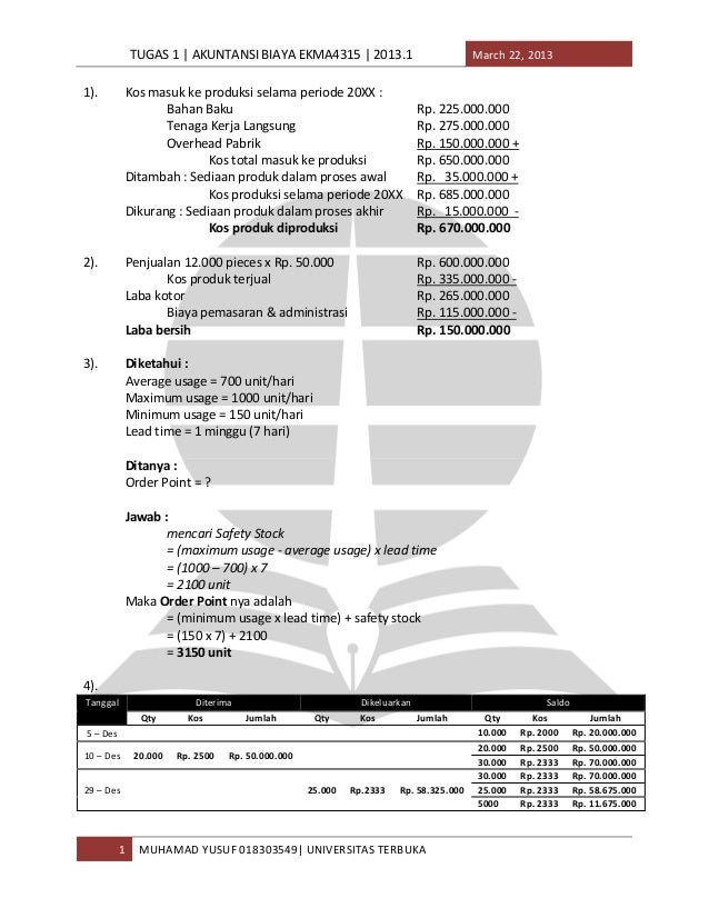 Jawaban Tugas 1 Laboratorium Auditing Ut Juru Soal