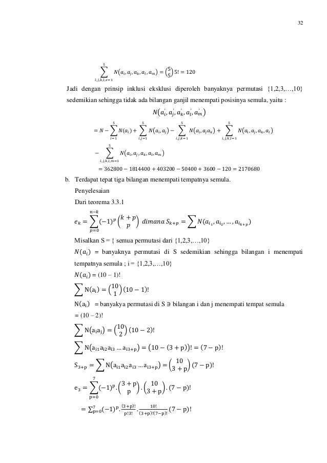 Contoh Soal Inklusi Dan Eksklusi Matematika Barisan Contoh