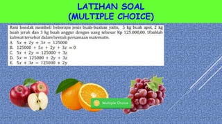 LATIHAN SOAL
(MULTIPLE CHOICE)
 