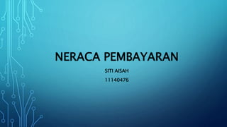 NERACA PEMBAYARAN
SITI AISAH
11140476
 