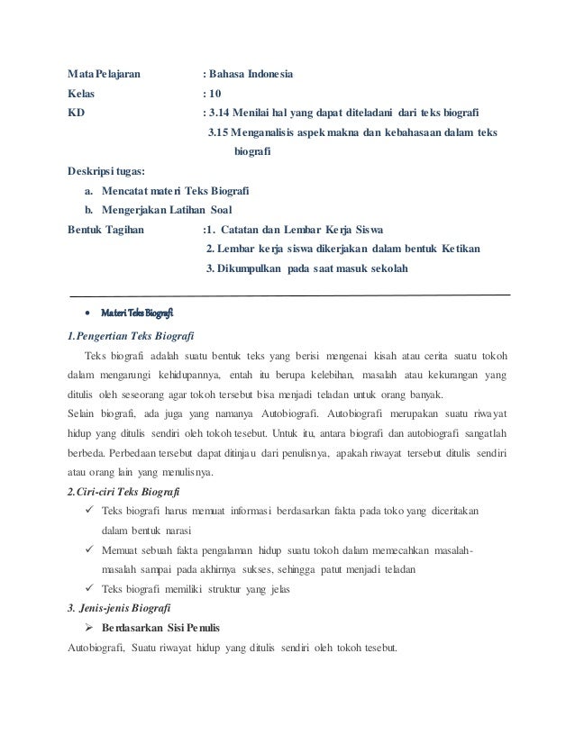 Tugas 1 Bahasa Indonesia Kelas 10