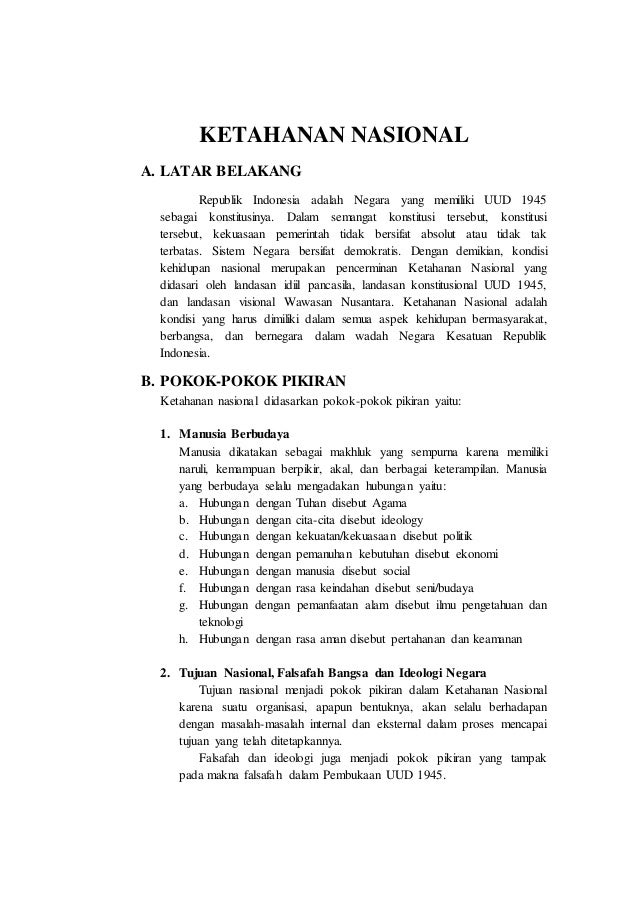 Doc Ketahanan Nasional Sebagai Geostrategi Indonesia Makalah Pkn Cut Rita Zahara Academia Edu