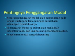 ARUS KAS DAN BEBERAPA TOPIK LAIN DALAM PENGANGGARAN MODAL | PPTX