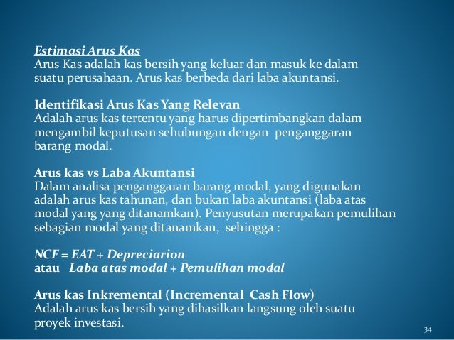 Arus Kas Dan Beberapa Topik Lain Dalam Penganggaran Modal