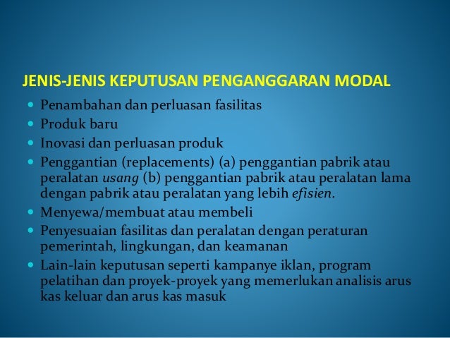 Arus Kas Dan Beberapa Topik Lain Dalam Penganggaran Modal