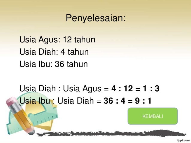 Perbandingan Senilai Dan Perbandingan Berbalik Nilai