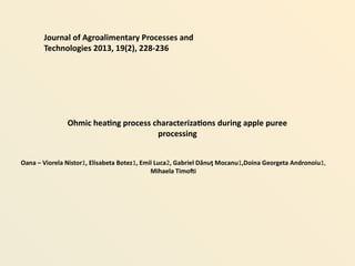 Comprehensive Overview of Ohmic Heating Technology in Food Processing ...