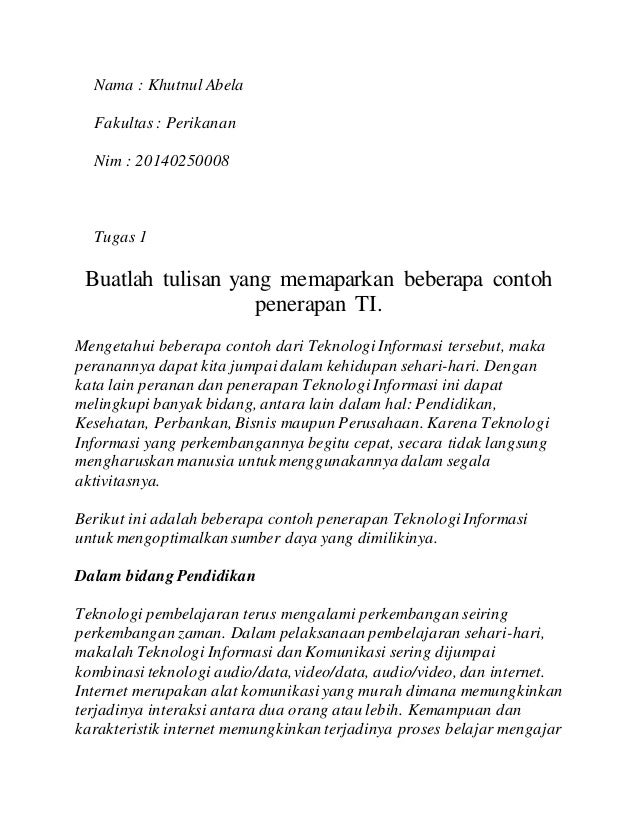 Contoh Penerapan Teknologi Informasi Dalam Bidang Pendidikan - Terkait