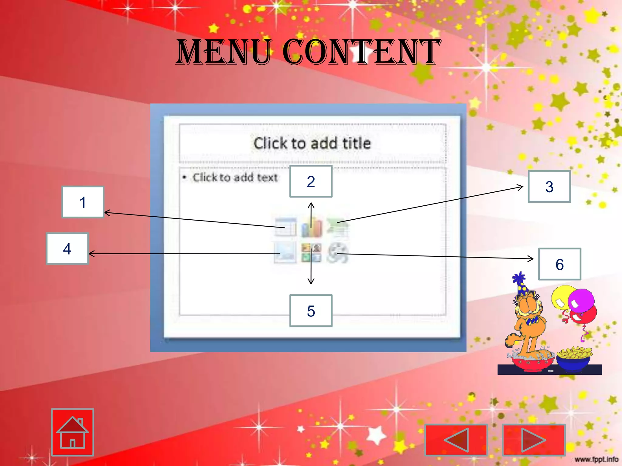 Menu Content


             2         3
    1

4
                           6

             5
 