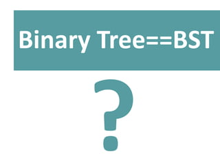 Binary Tree==BST
 