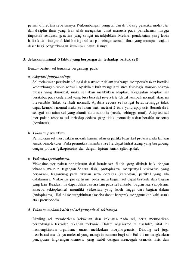 Pertanyaan Seputar Sel