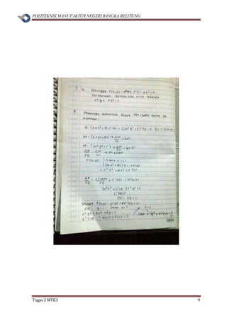 POLITEKNIK MANUFAKTUR NEGERI BANGKA BELITUNG
Tugas 2 MTK3 9