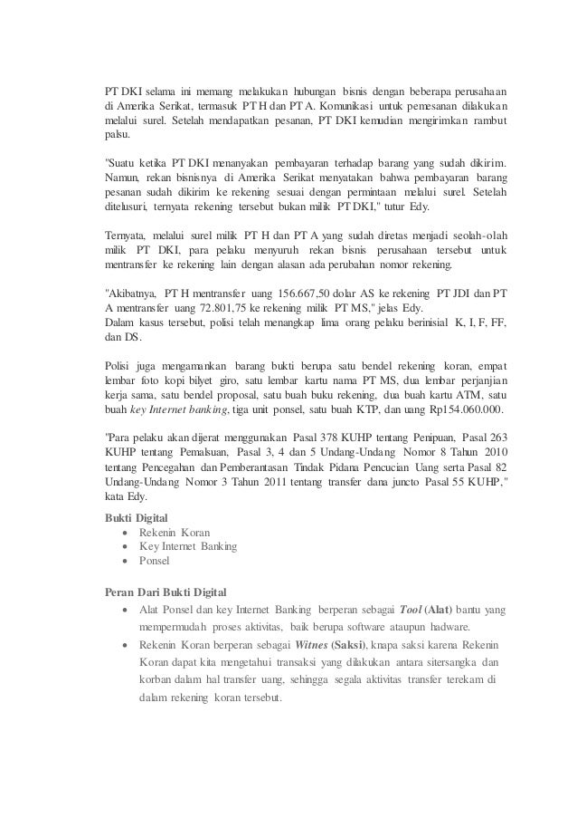 Contoh Pengungkapan Kasus Cybercrime Dan Analisa Barang Bukti