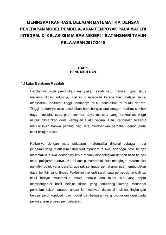 Contoh Makalah Ptk Matematika
