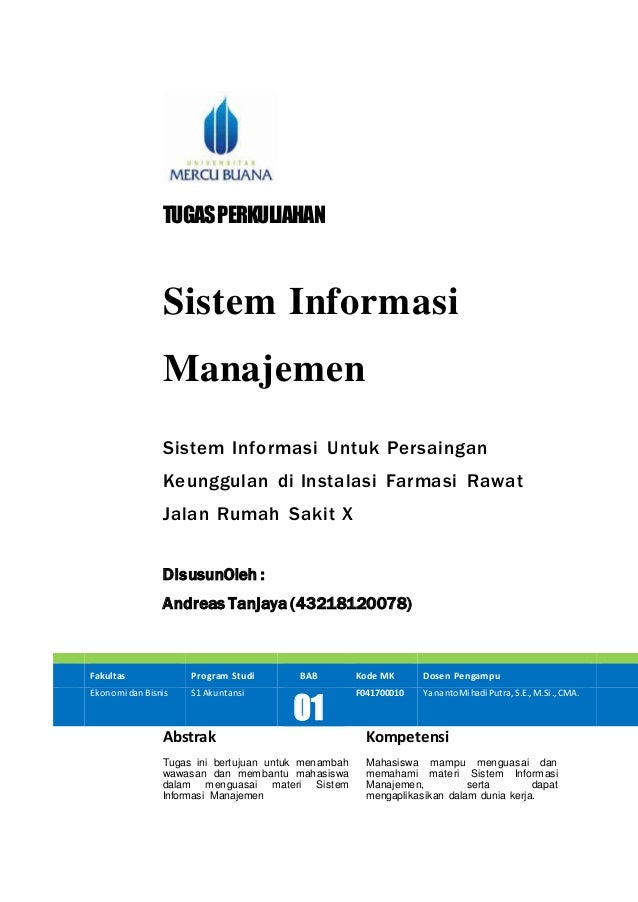 Tugas Sistem Informasi Manajemen Sistem Informasi Untuk Persaingan K
