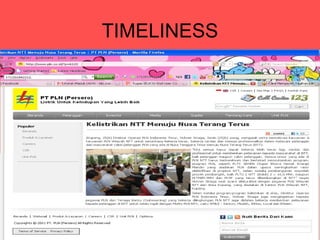 TIMELINESS
 