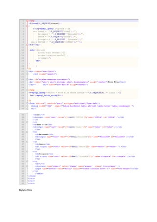 Delete film
 