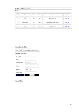 15
 Menu Input Aktor
 Menu Aktor
 