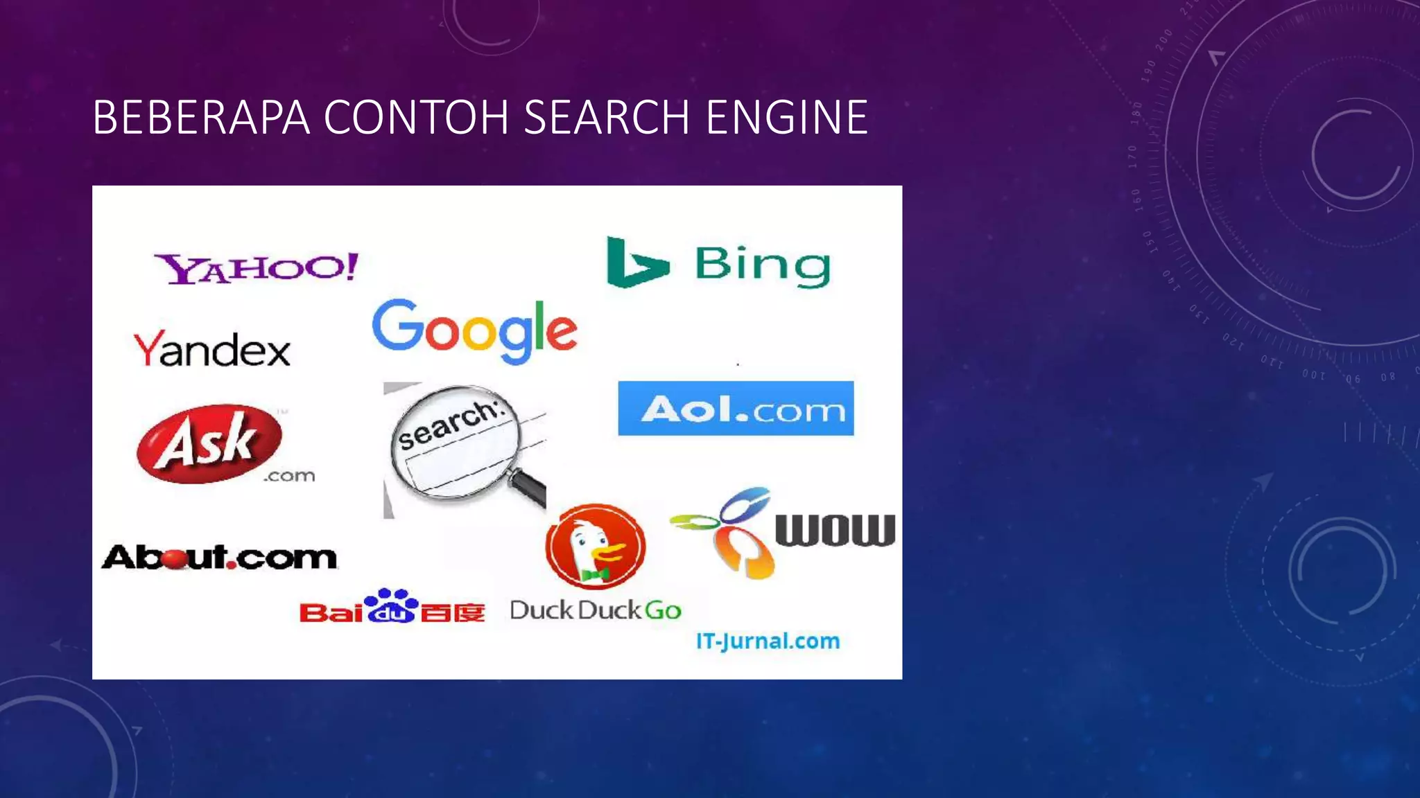 BEBERAPA CONTOH SEARCH ENGINE
 