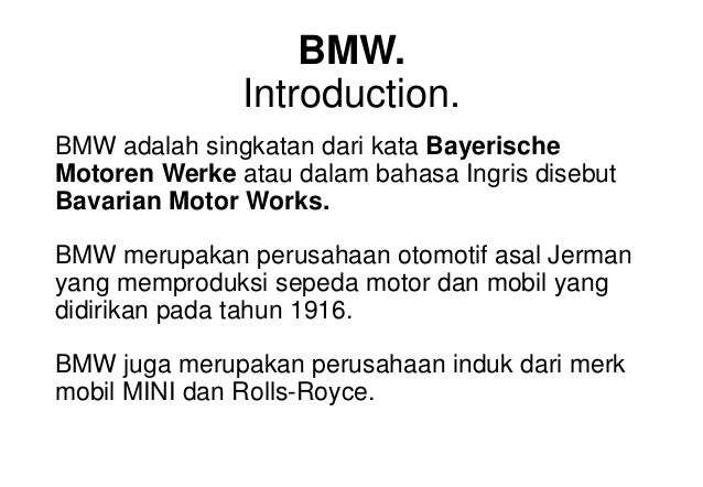 Brand Elements Study Case In Bmw Car