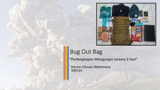 Bug Out Bag
“Perlengkapan Mengungsi selama 2 hari”
Hector Chavez Wattimena
500131
 