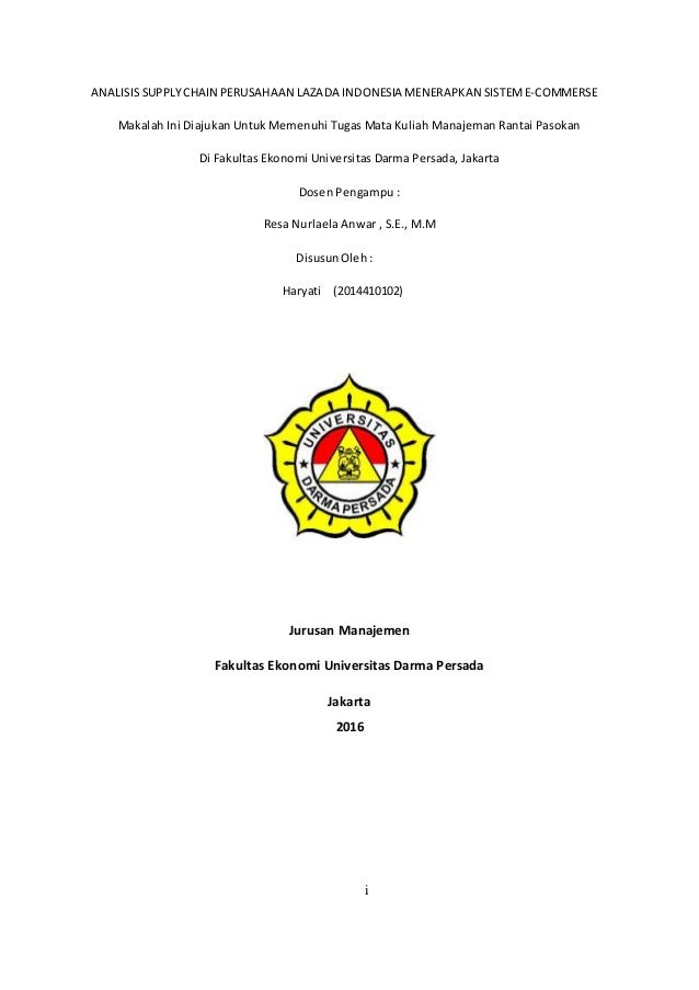 Makalah Analisis Supply Chain Perusahaan Lazada