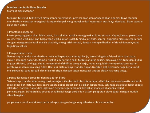 Tugas 4 Biaya Standar