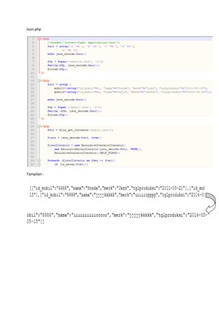Json.php
Tampilan :
 